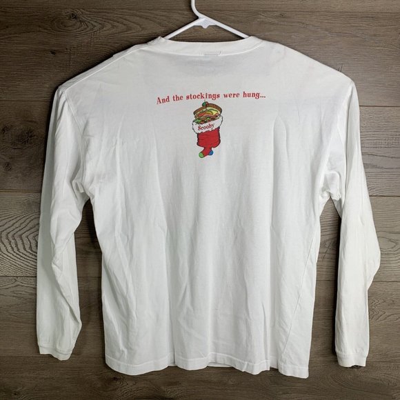 Scooby Doo Christmas Stocking Long Sleeve Shirt Size No Tag 23x27.5 Vtg 1997 - Picture 6 of 9